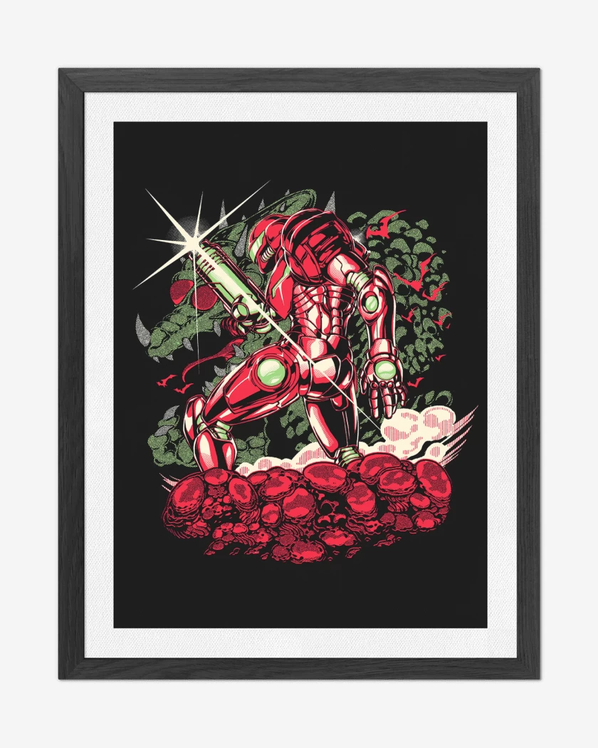 Cuadro decorativo Negro de Samus Retro SNES