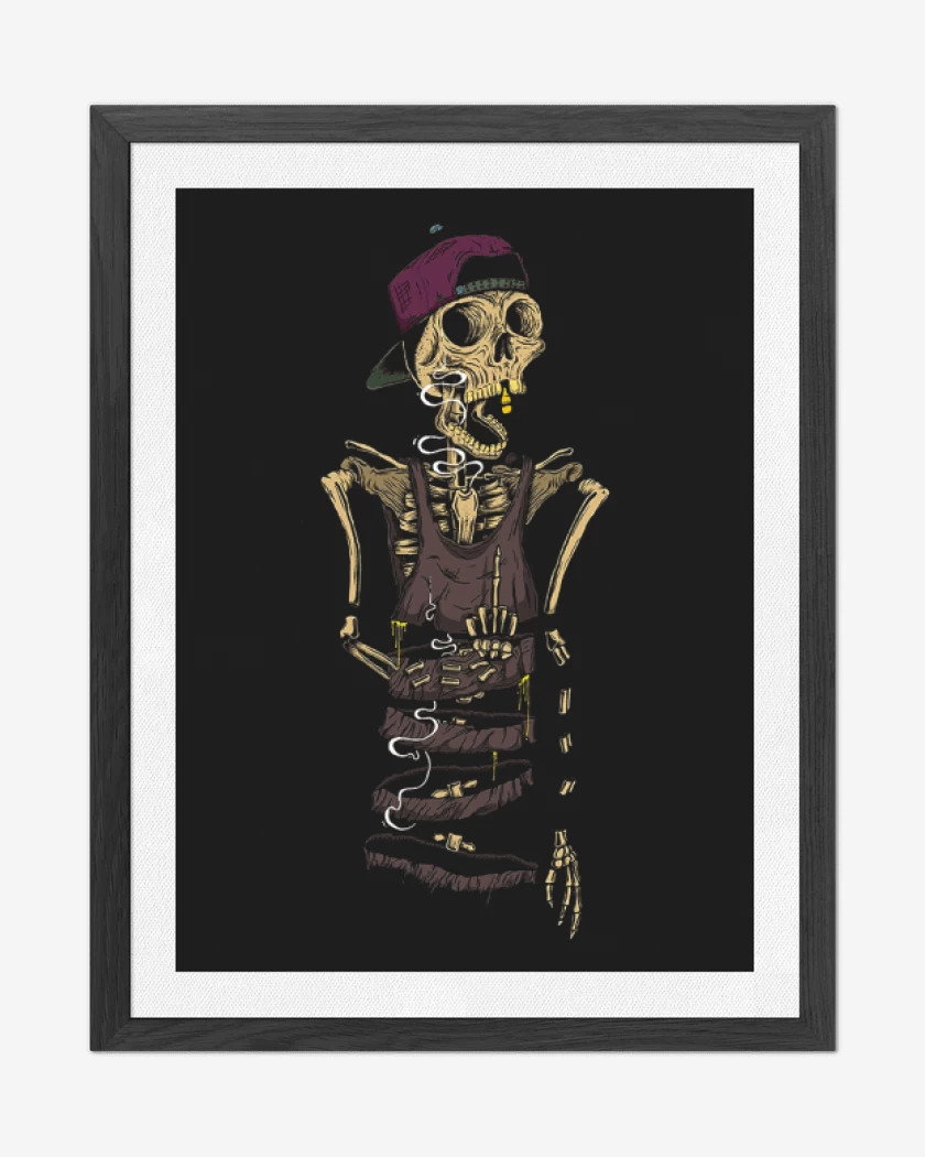 Cuadro decorativo Negro de Skeleton style