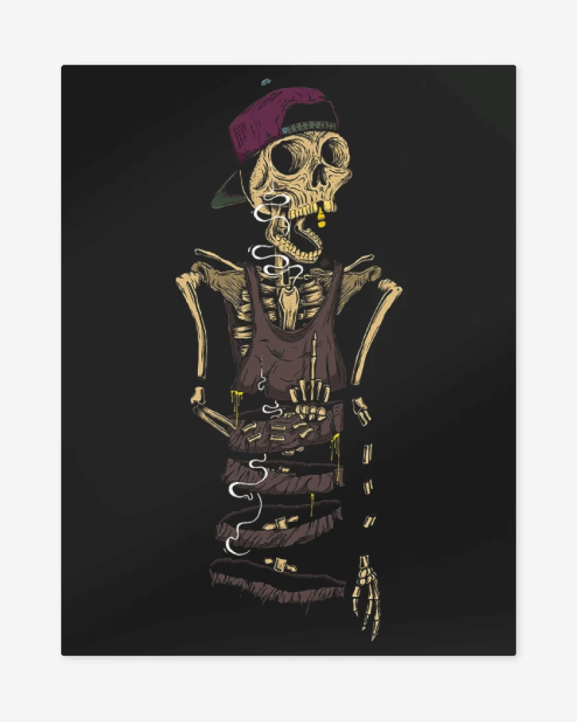 Print metalico Negro de Skeleton style
