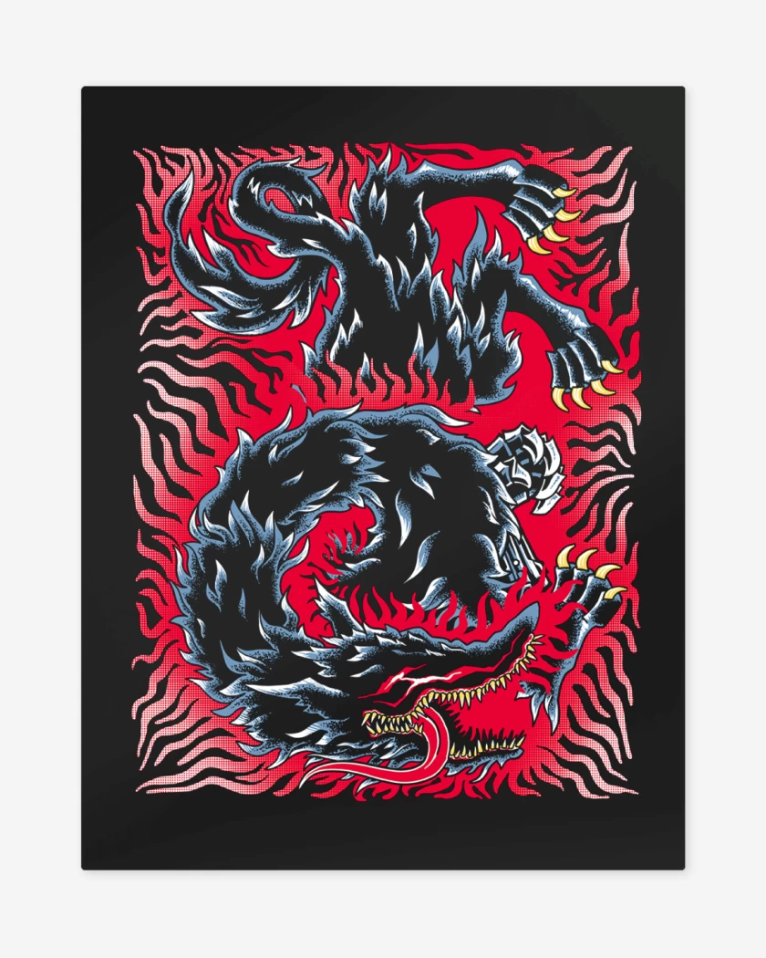 Print metalico Negro de Berserk Bestia de la Oscuridad 