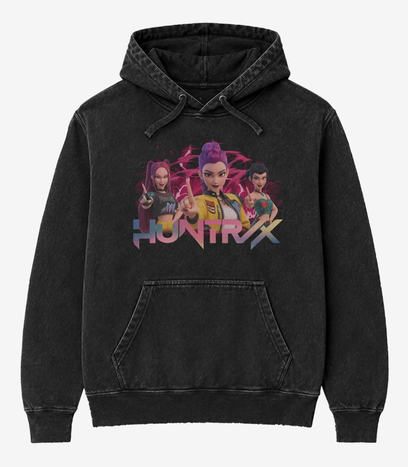 Poleron Canguro Acid Wash Chicas K-pop