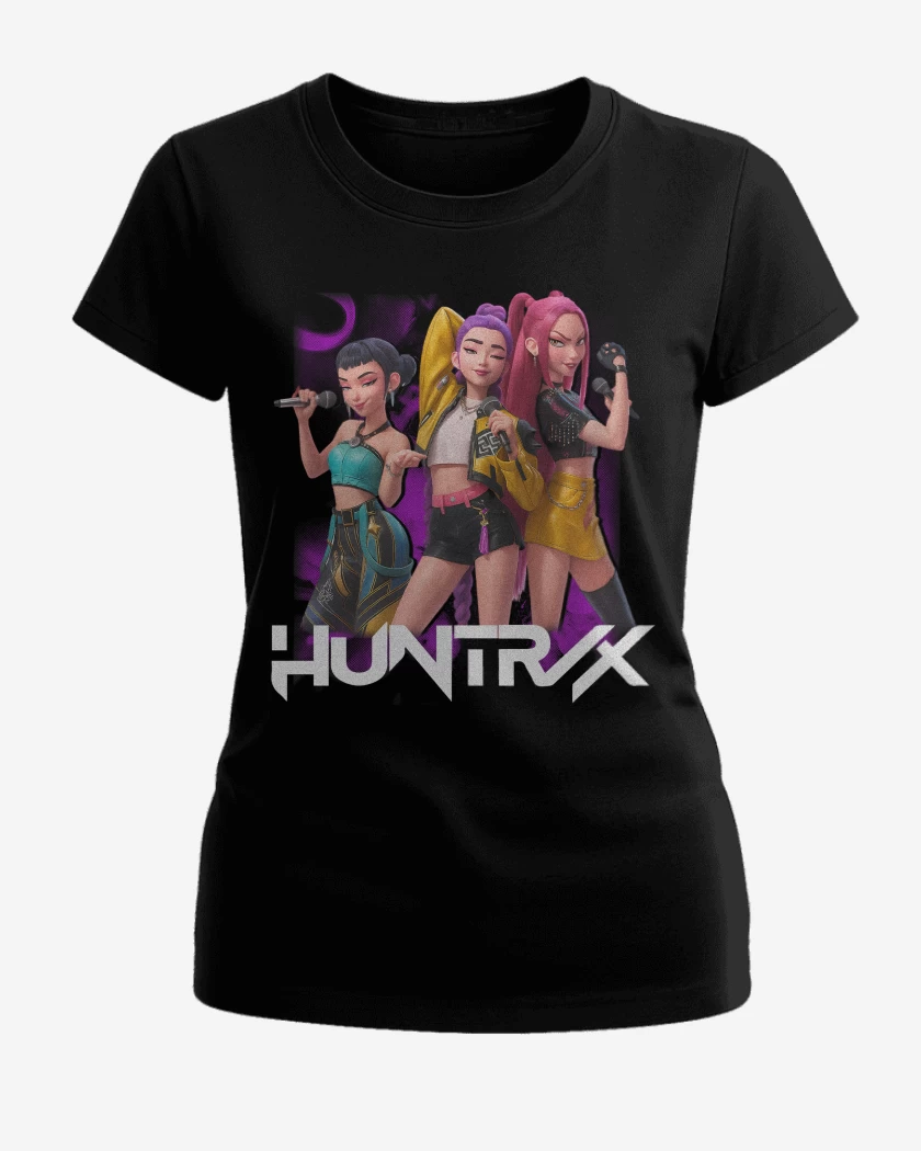 Polera de Mujer Negro de Kpop Demon Hunters