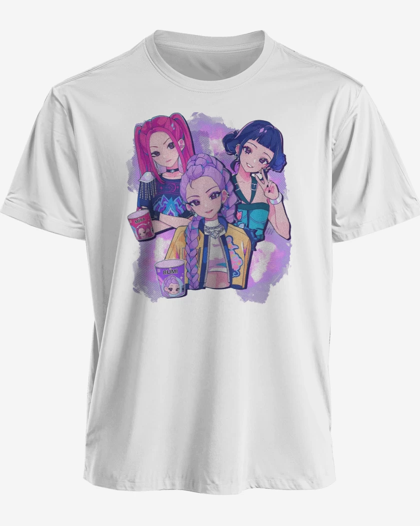 Polera premium Blanco de Guerreras Demon Hunter