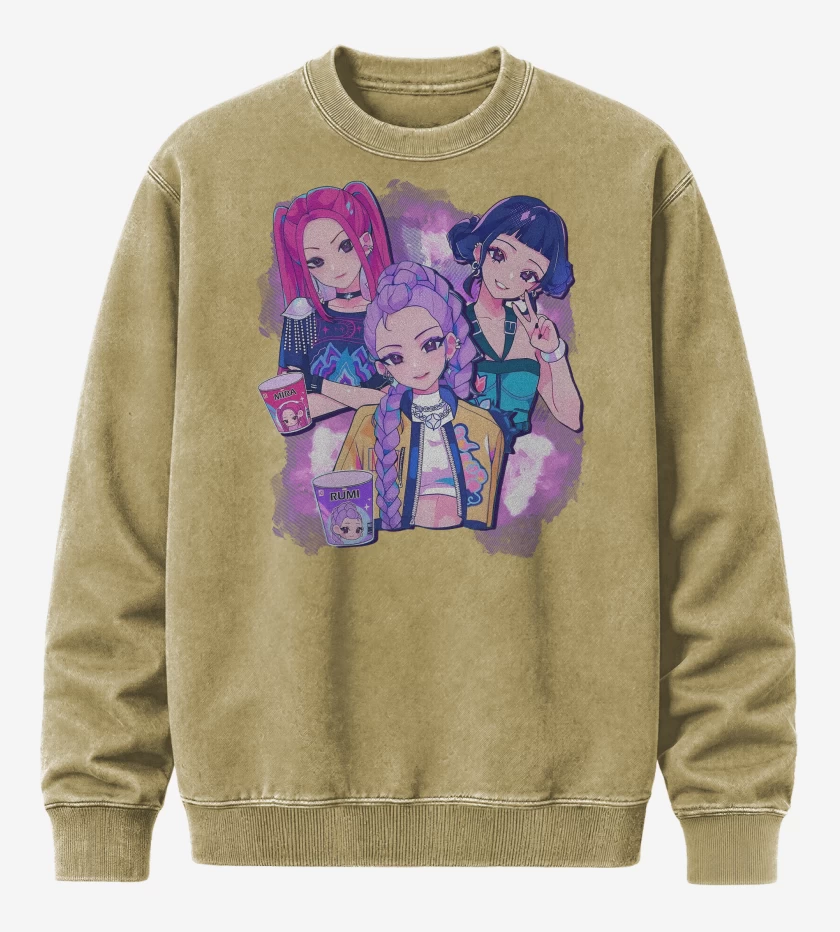 Poleron Polo Acid Wash Beige de Guerreras Demon Hunter