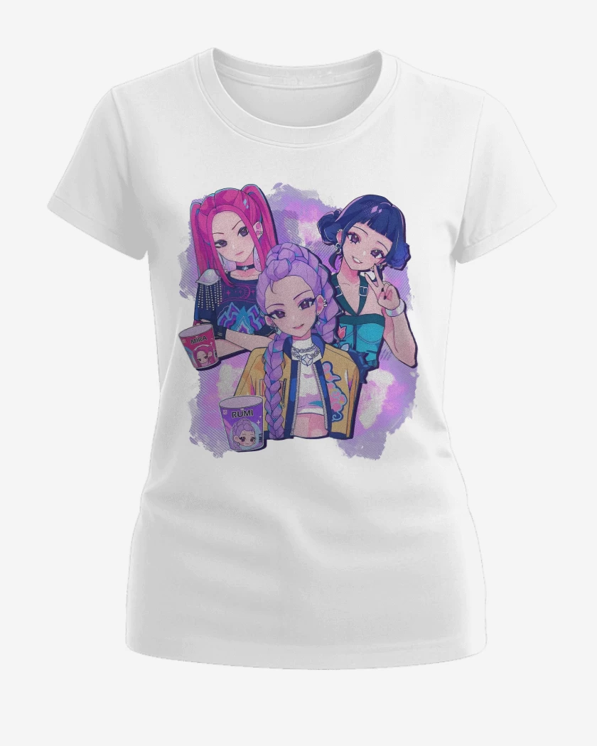 Polera de Mujer Blanco de Guerreras Demon Hunter