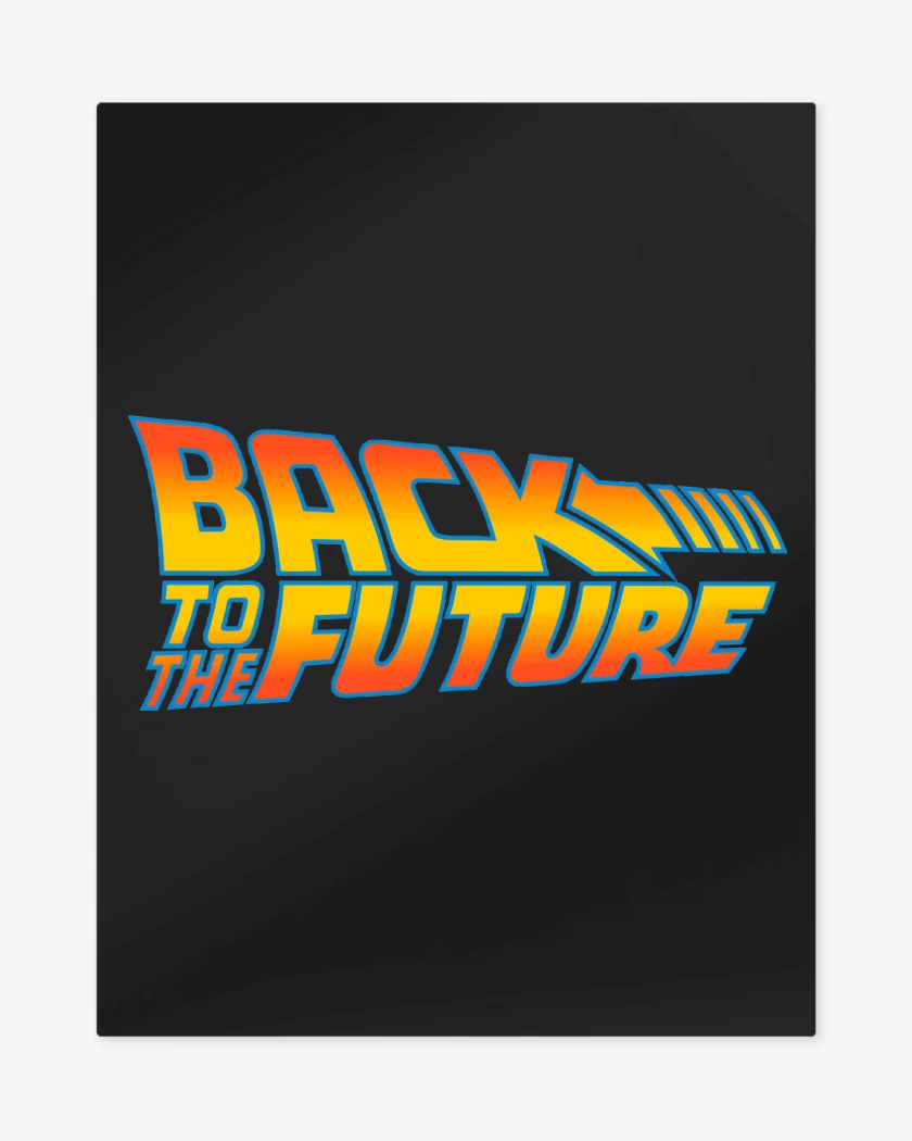 Print metalico Negro de Volver al Futuro Logo