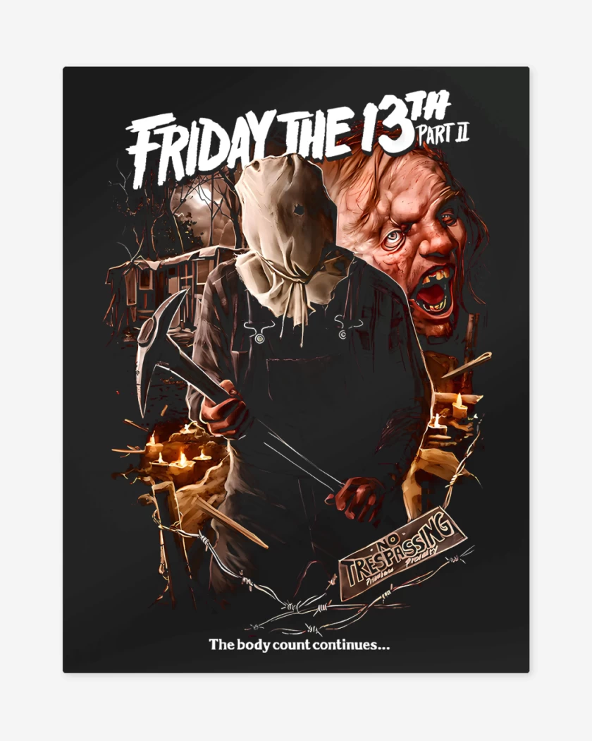 Print metalico Negro de Friday The 13th Part II