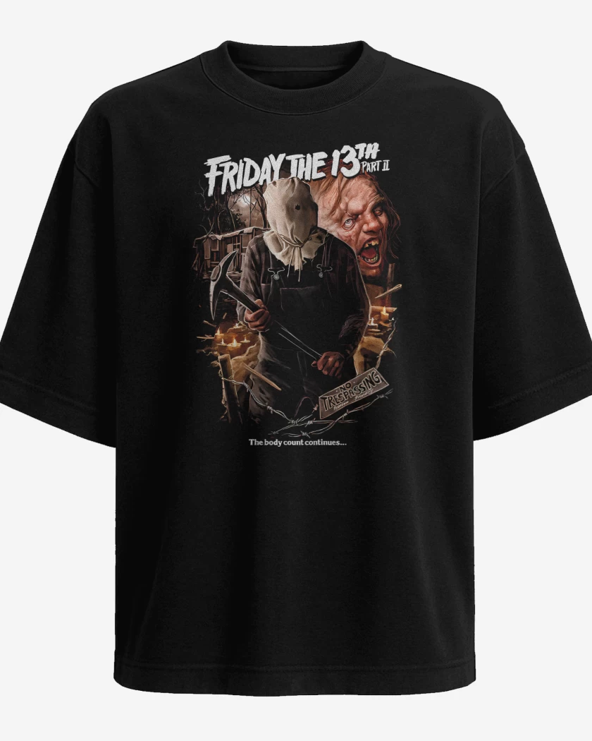Polera Oversize Negro de Friday The 13th Part II