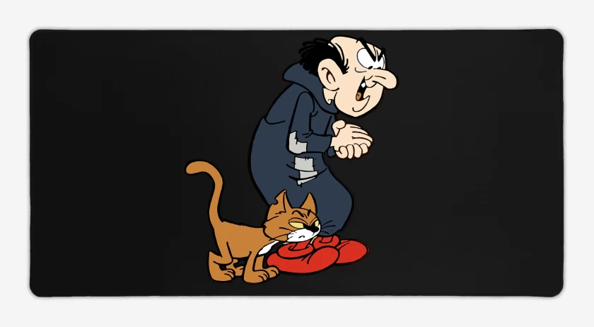 Mouse pad Gamer Negro de Gargamel & Azrael 