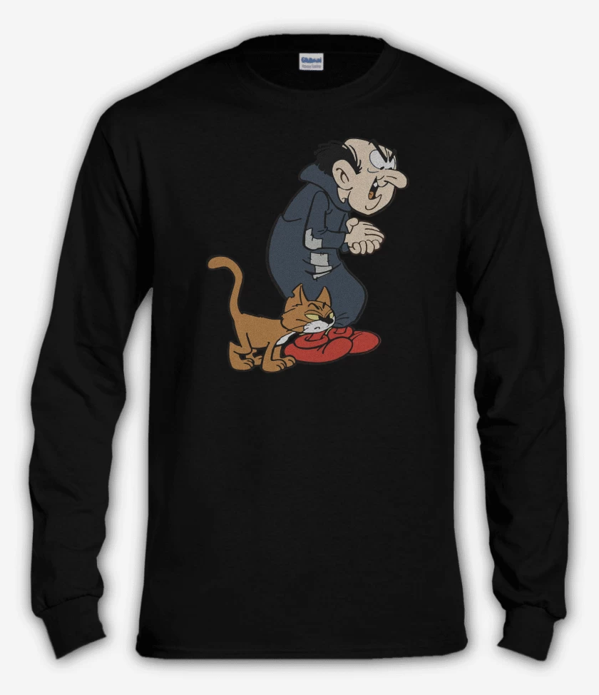 Polera manga larga Negro de Gargamel & Azrael 