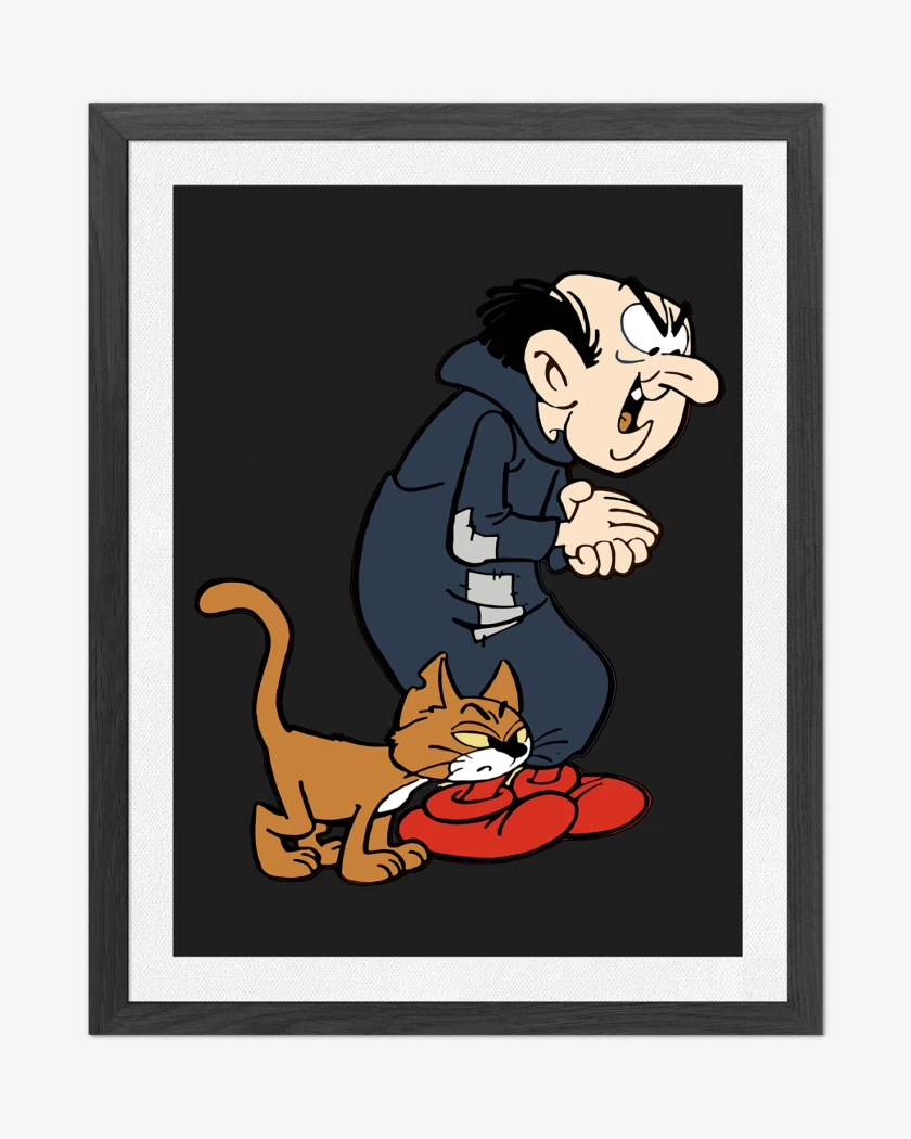 Cuadro decorativo Negro de Gargamel & Azrael 