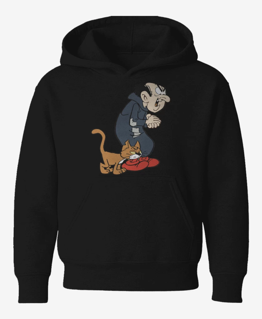 Poleron de niño Negro de Gargamel & Azrael 