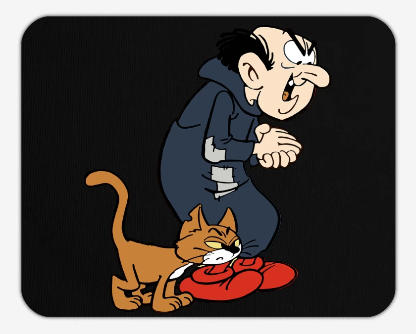 Mousepad Negro de Gargamel & Azrael 