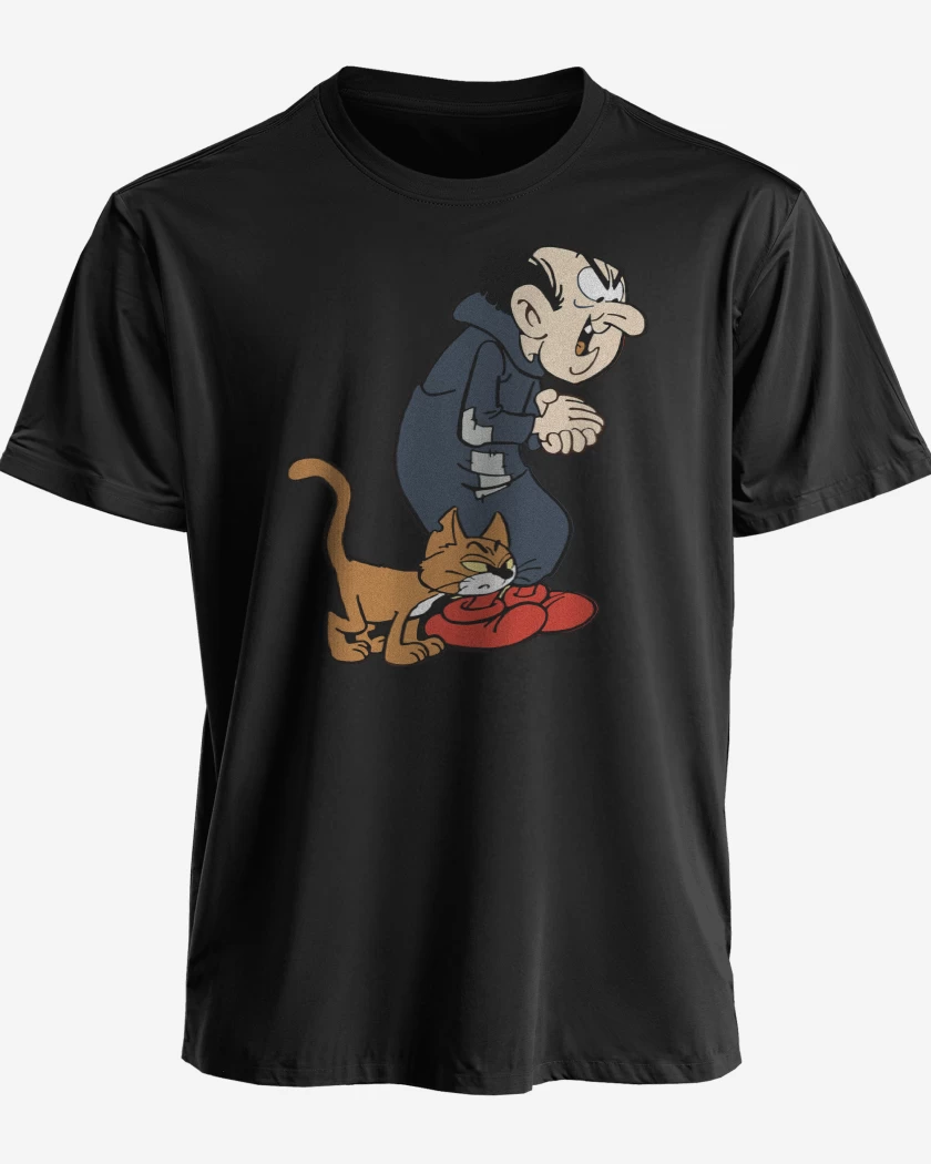Polera premium Negro de Gargamel & Azrael 