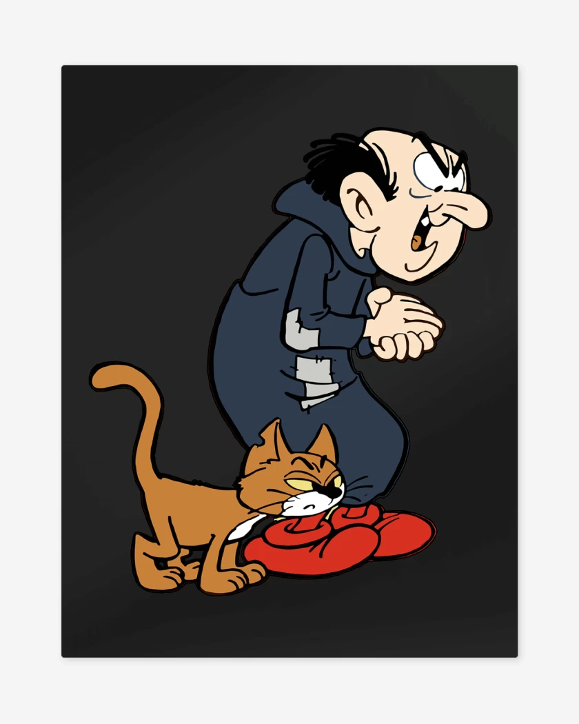 Print metalico Negro de Gargamel & Azrael 