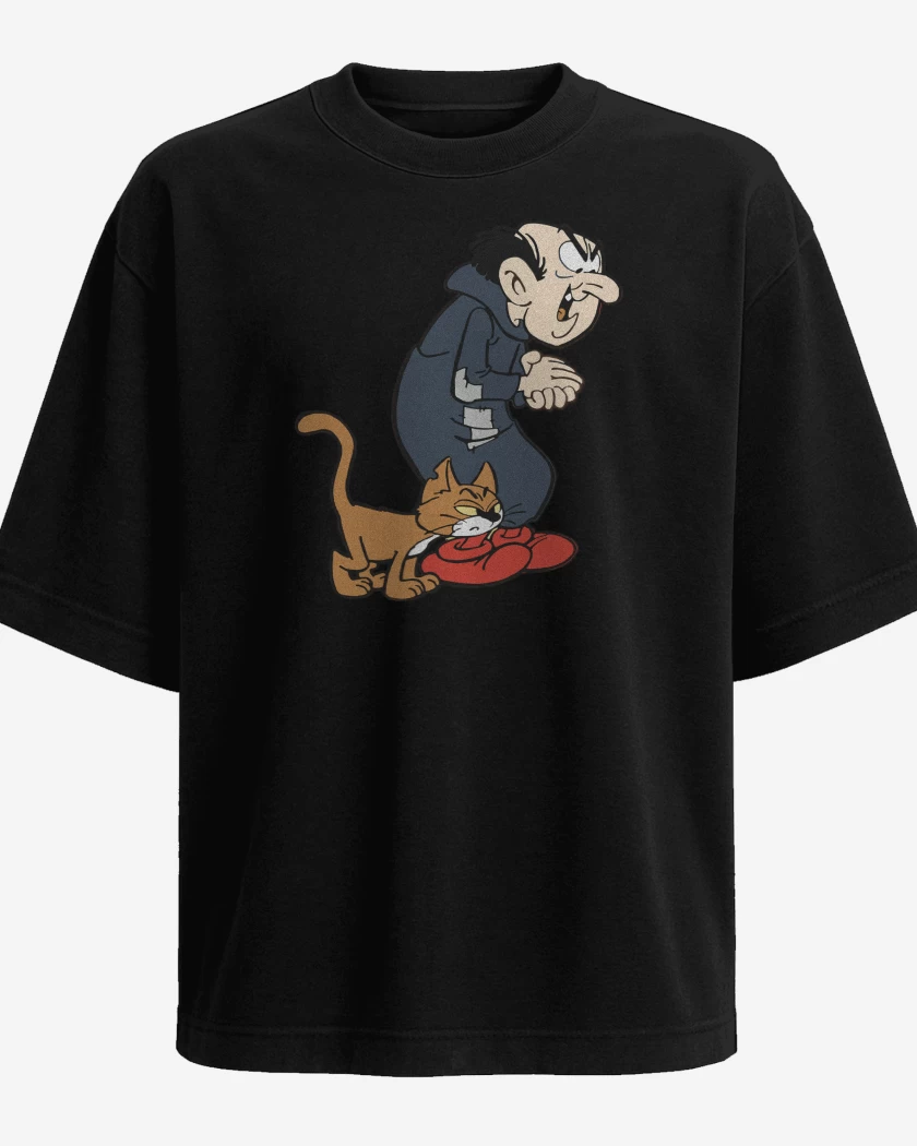 Polera Oversize Negro de Gargamel & Azrael 
