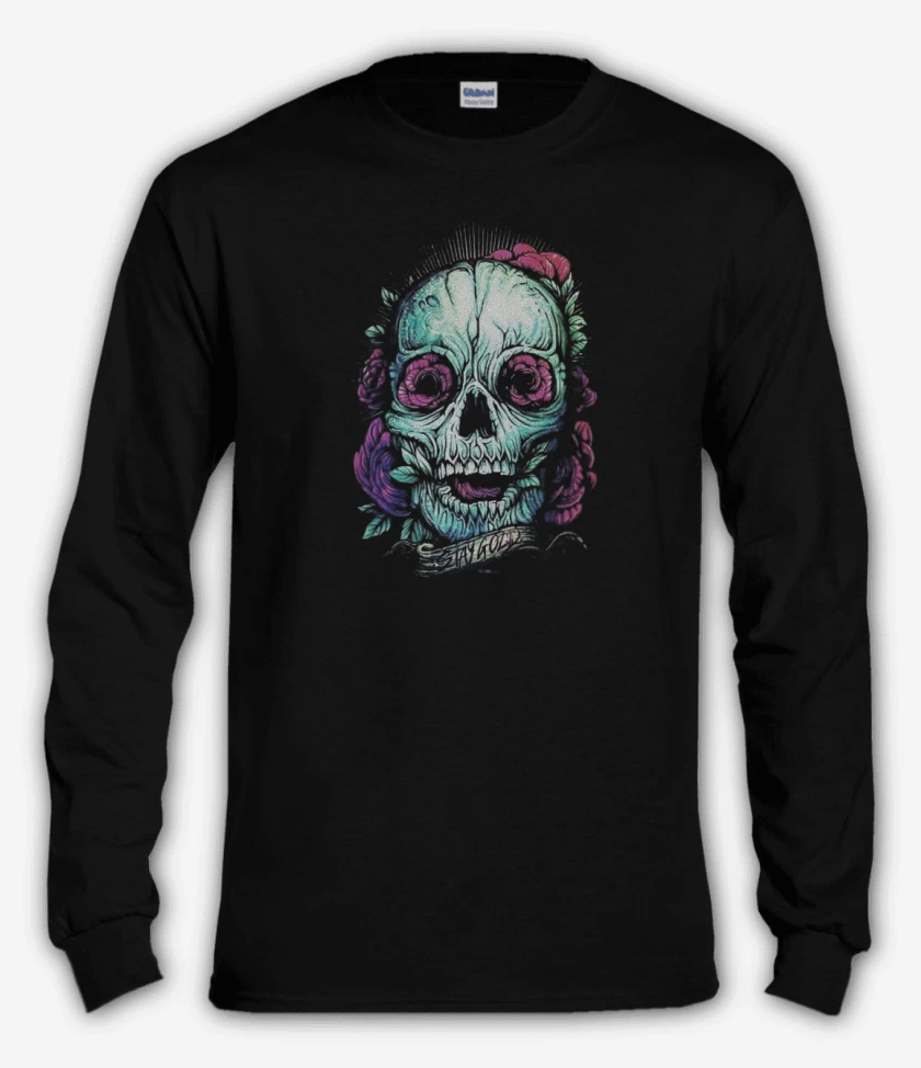 Polera manga larga Negro de Skull 2