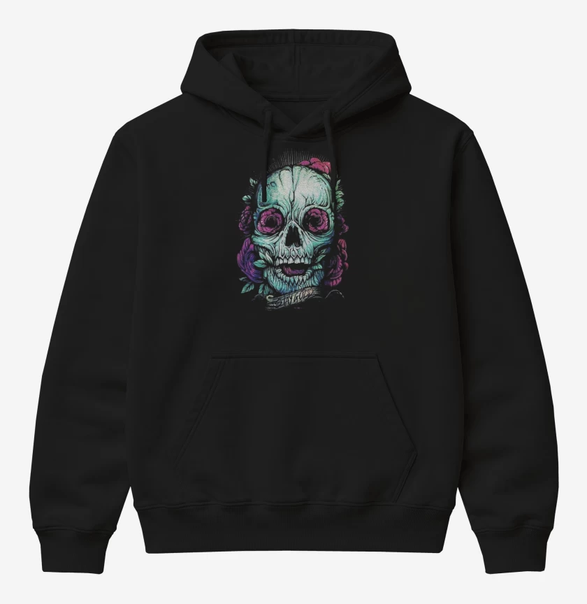Poleron Canguro básico Negro de Skull 2