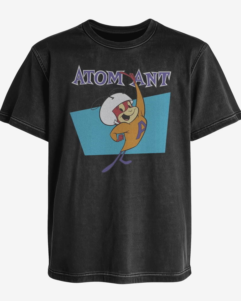 Polera desgastada Negro de Hormiga Atómica