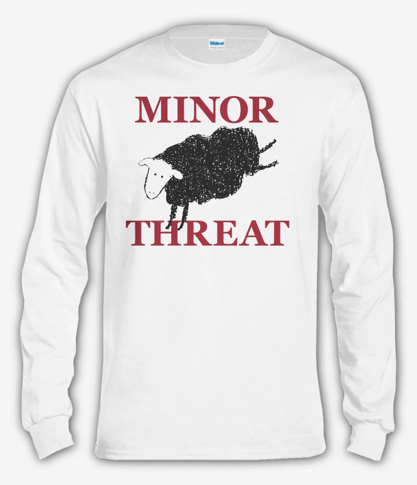 Polera manga larga Blanco de Minor Threat Oveja