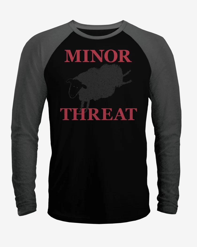 Polera Raglan Blanco / Negro de Minor Threat Oveja