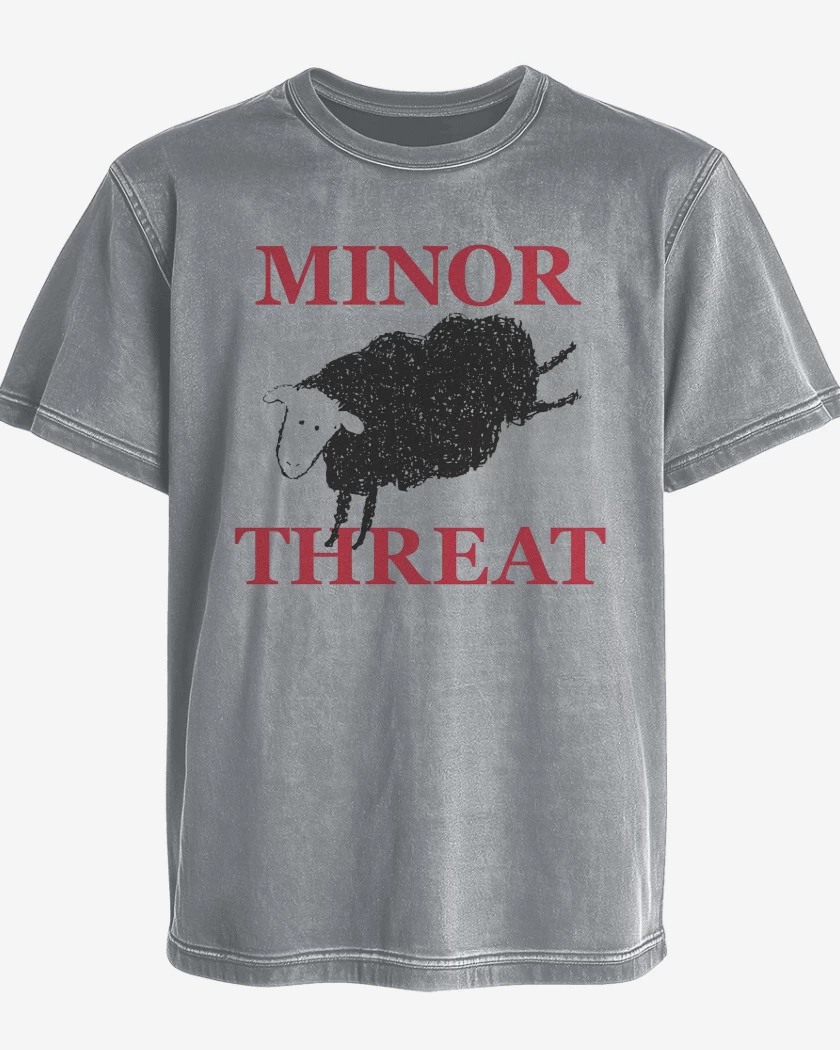 Polera desgastada Gris Melange de Minor Threat Oveja