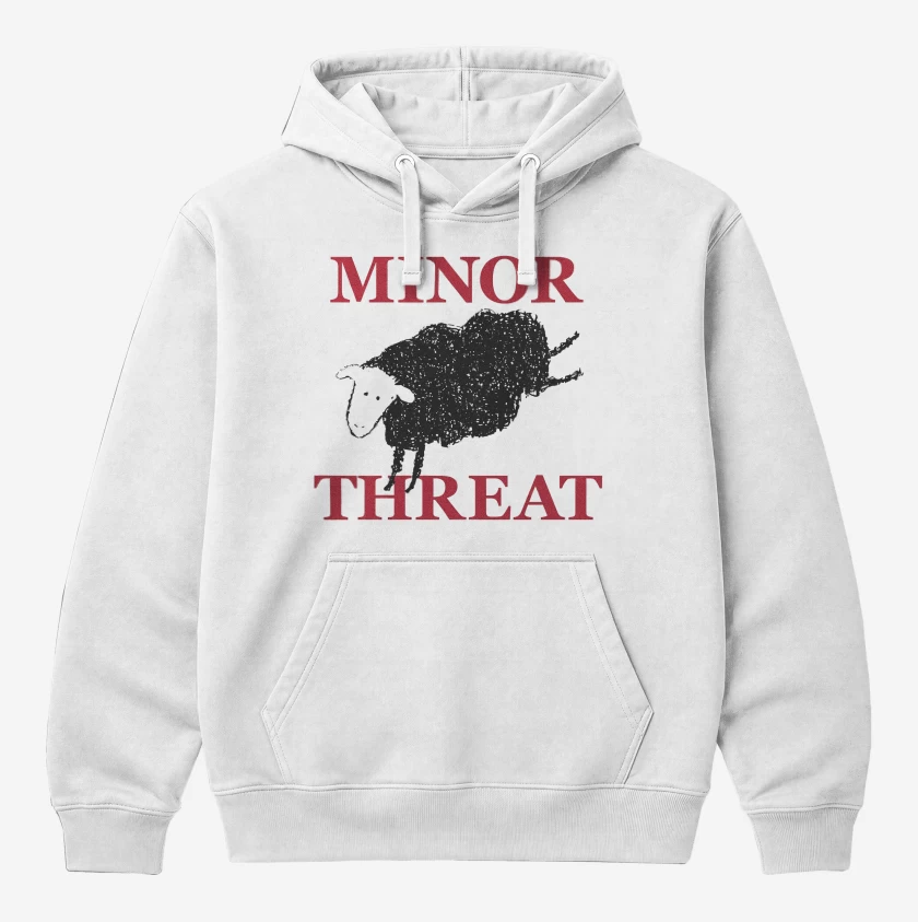 Polerón Canguro Blanco de Minor Threat Oveja