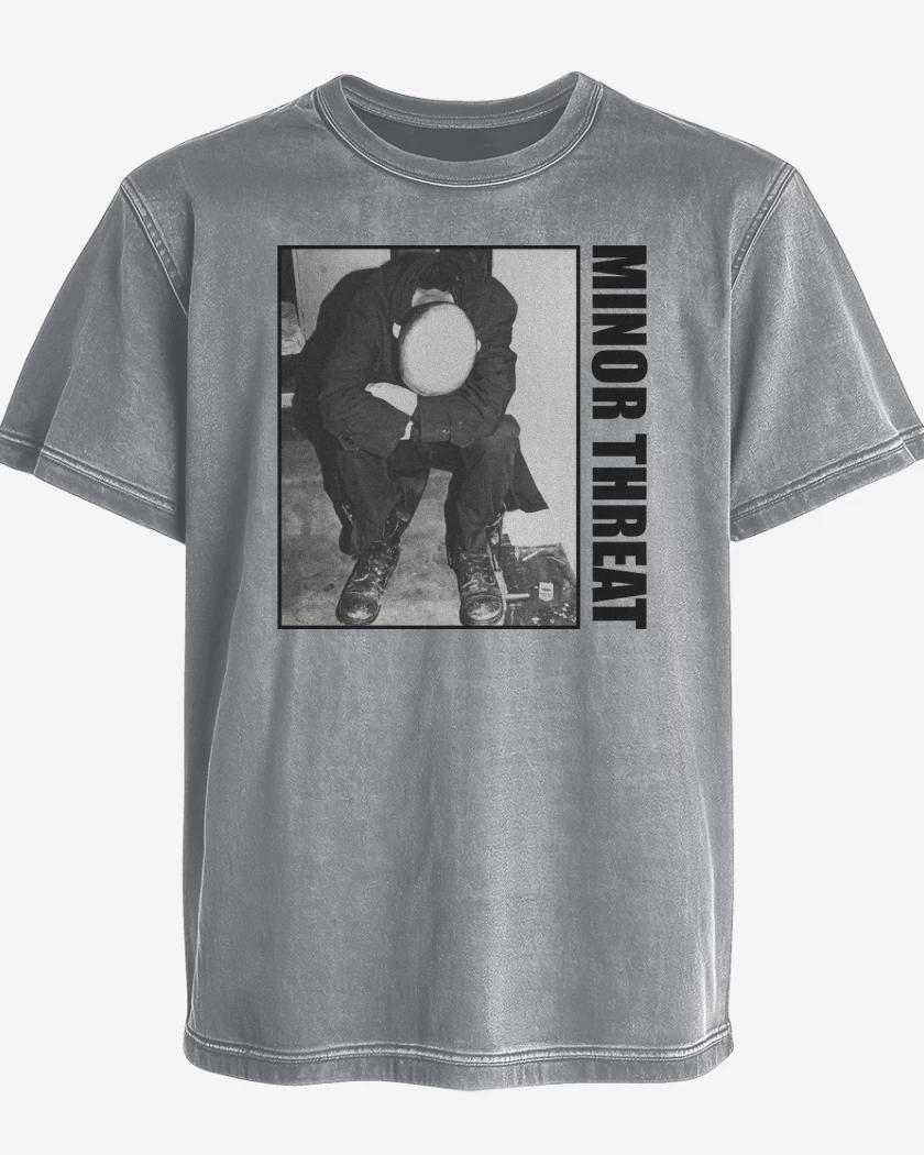 Polera desgastada Gris Melange de Minor Threat Minor Threat