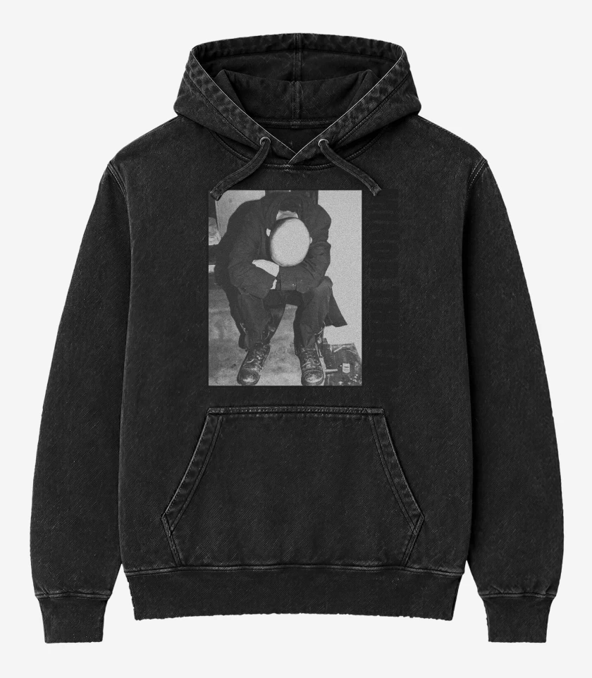 Poleron Canguro Acid Wash Negro de Minor Threat Minor Threat