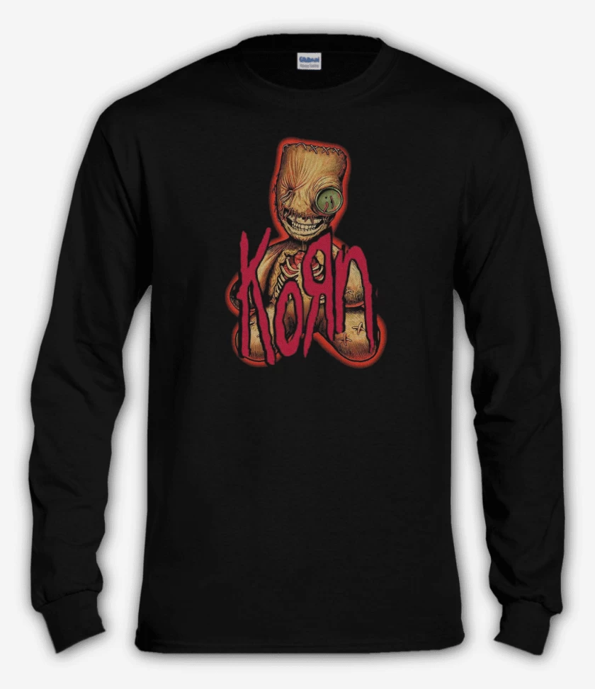 Polera manga larga Negro de Korn Muñeco