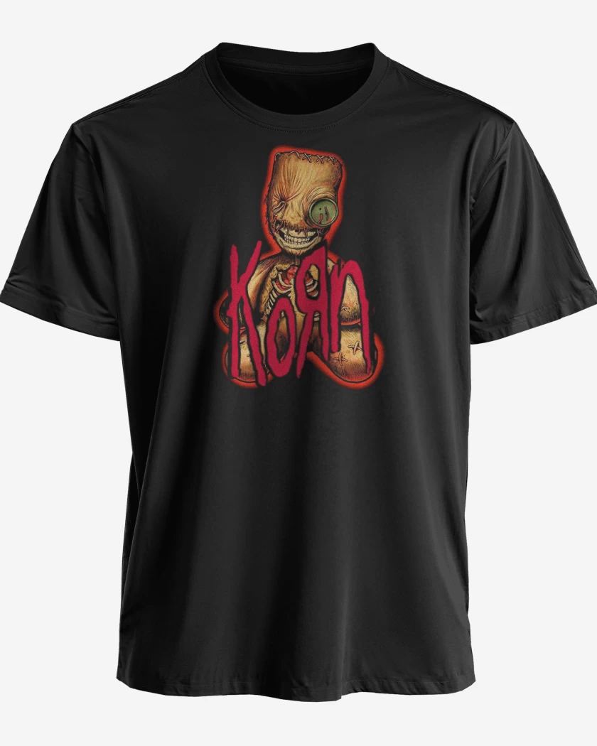 Polera premium Negro de Korn Muñeco