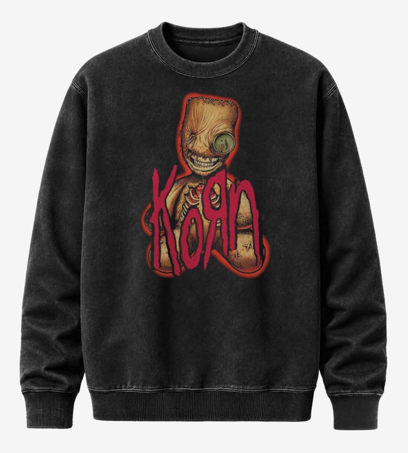 Poleron Polo Acid Wash Negro de Korn Muñeco