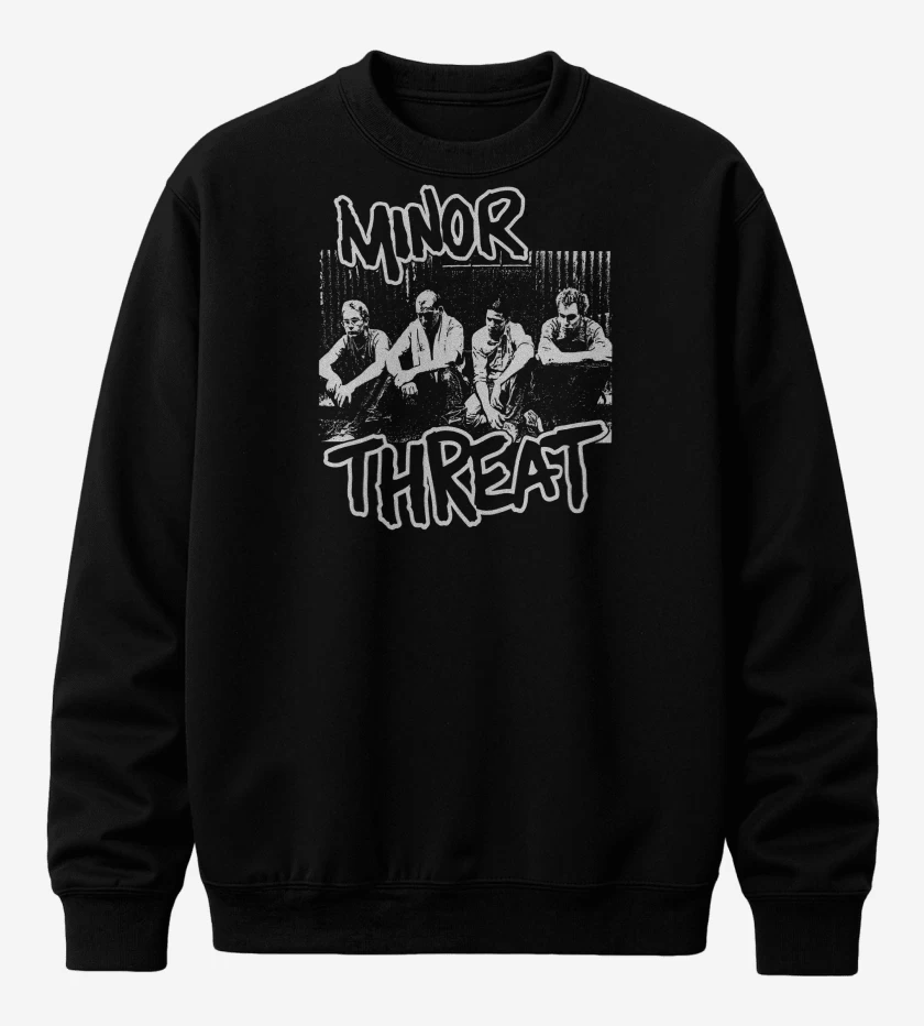 Poleron polo Negro de Minor Threat Band 
