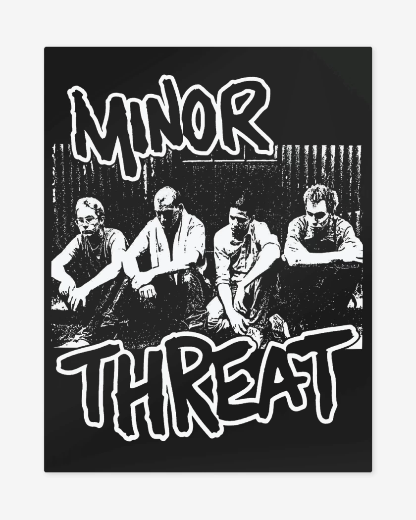 Print metalico Negro de Minor Threat Band 