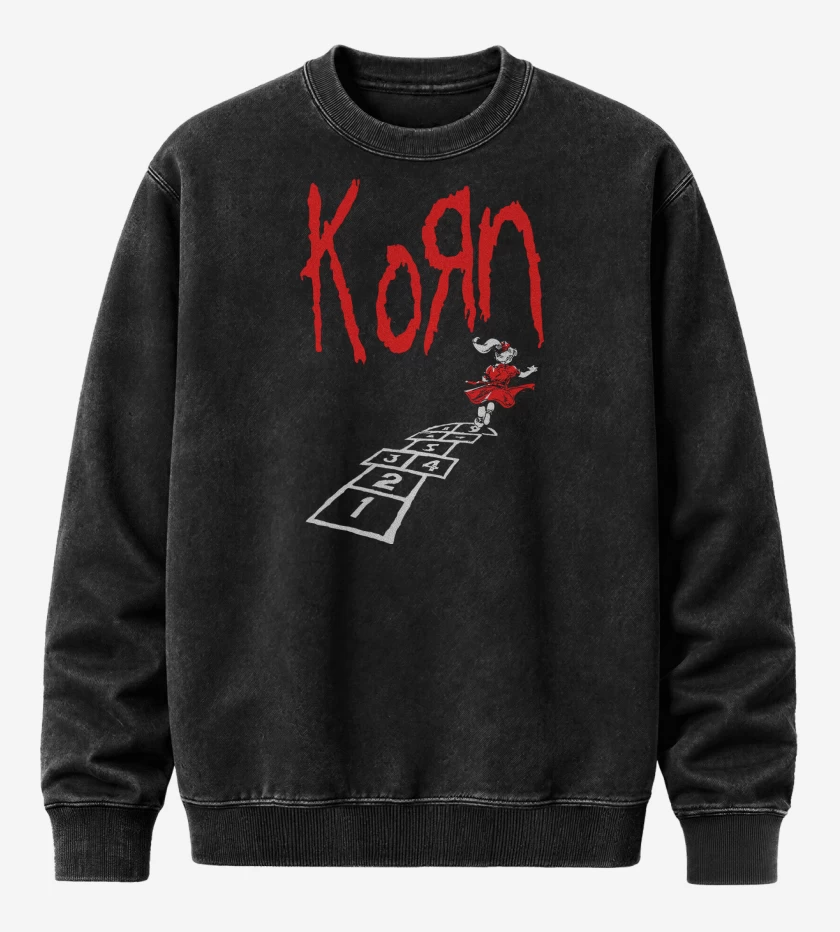 Poleron Polo Acid Wash Negro de Korn Follow