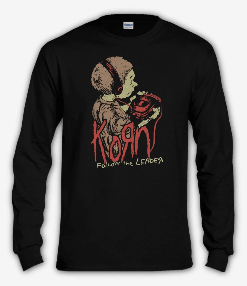 Polera manga larga Negro de Korn Follow the Leader v2