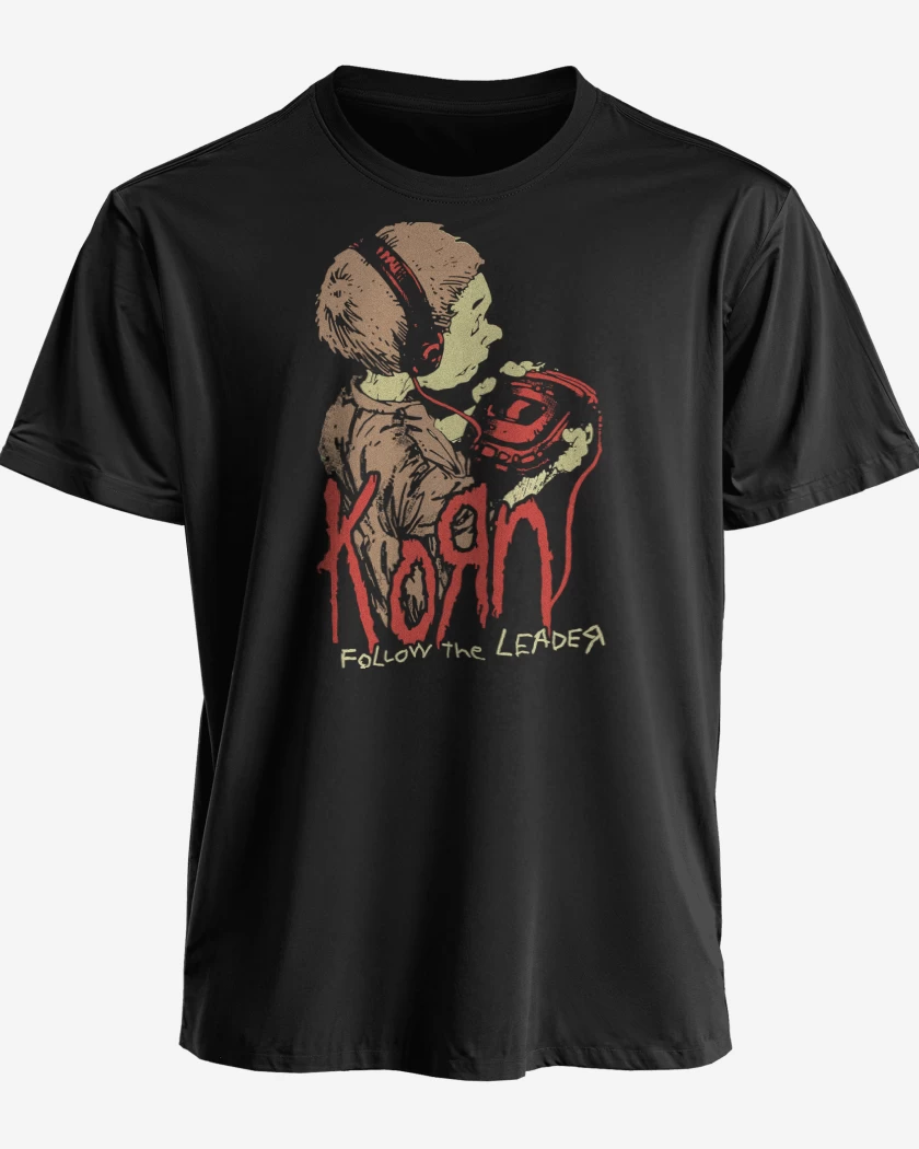 Polera premium Negro de Korn Follow the Leader v2
