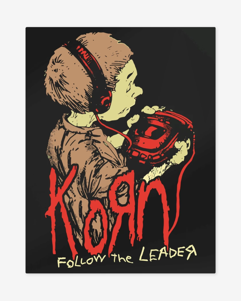 Print metalico Negro de Korn Follow the Leader v2
