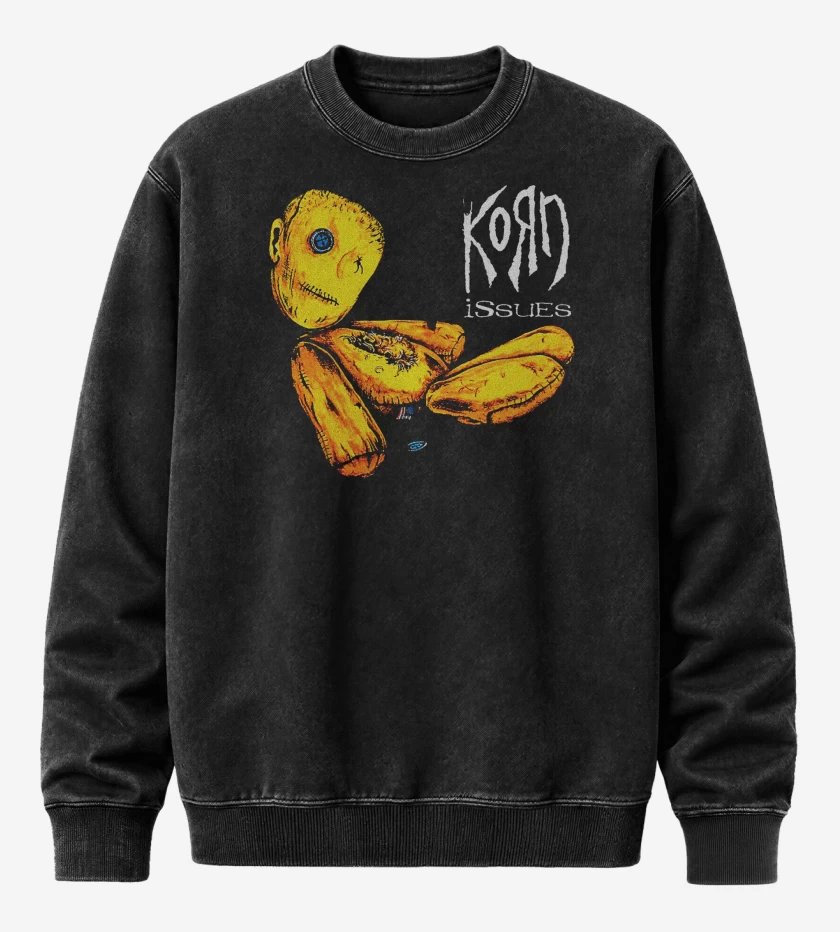 Poleron Polo Acid Wash Negro de Korn Issues v2