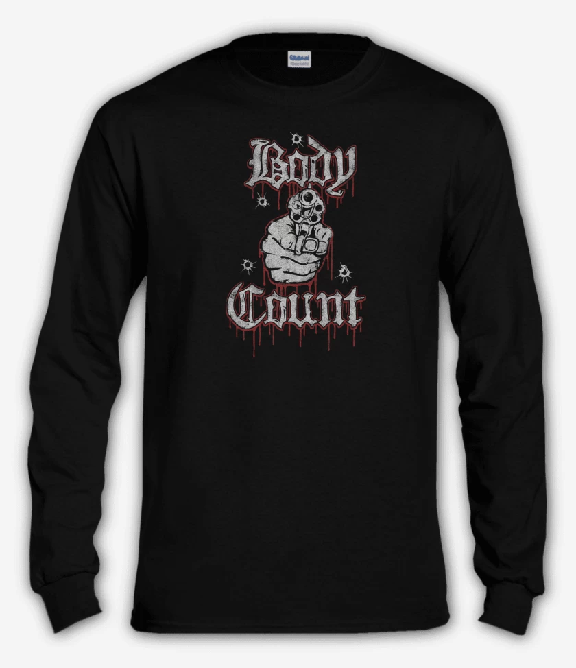 Polera manga larga Negro de Body Count Logo v2