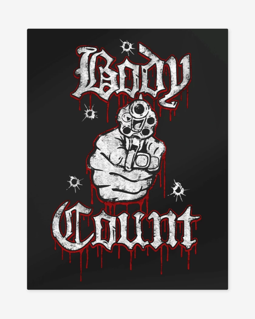 Print metalico Negro de Body Count Logo v2