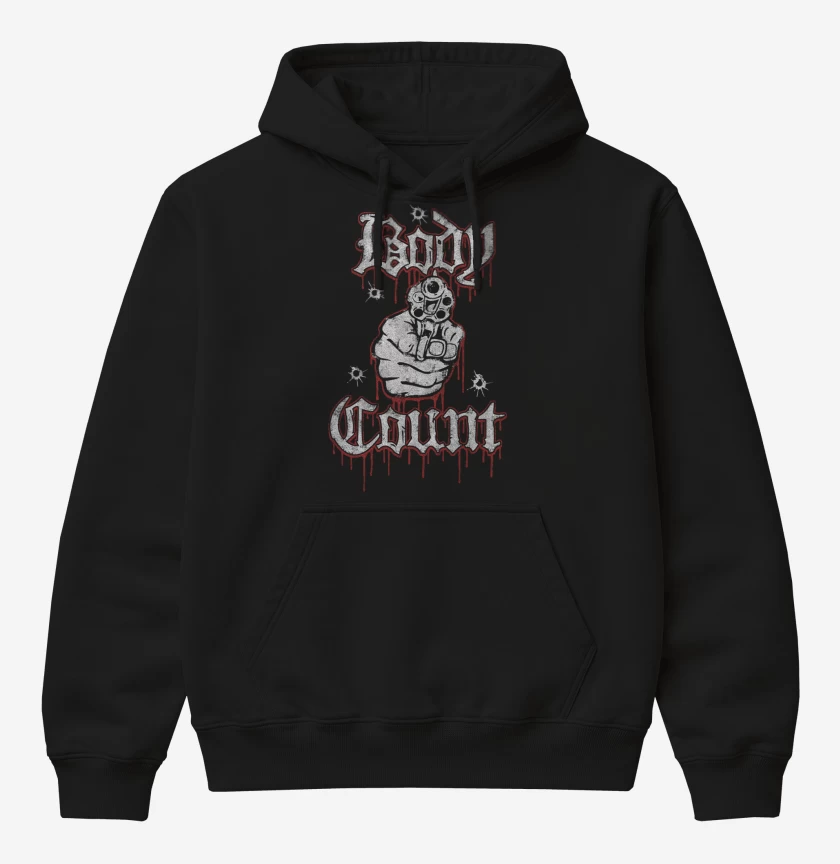Poleron Canguro básico Negro de Body Count Logo v2