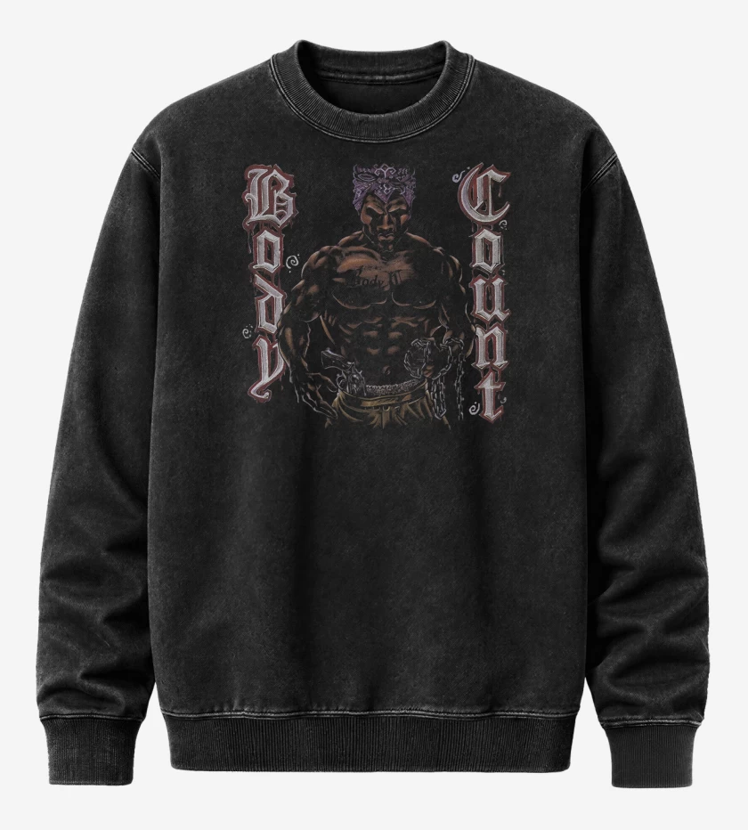 Poleron Polo Acid Wash Negro de Body Count Body Count