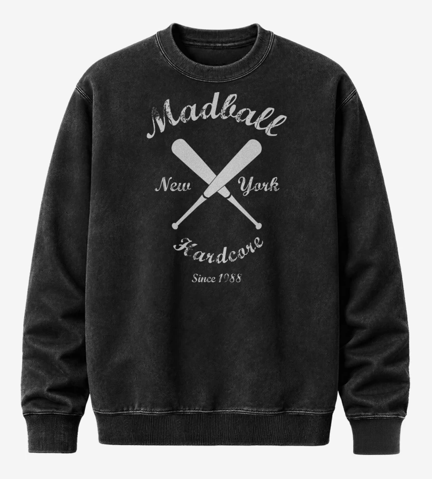 Poleron Polo Acid Wash Negro de Madball Since 1988 