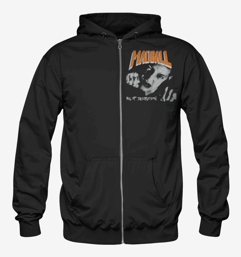 Poleron Canguro con cierre Negro de Madball Ball of Destruction