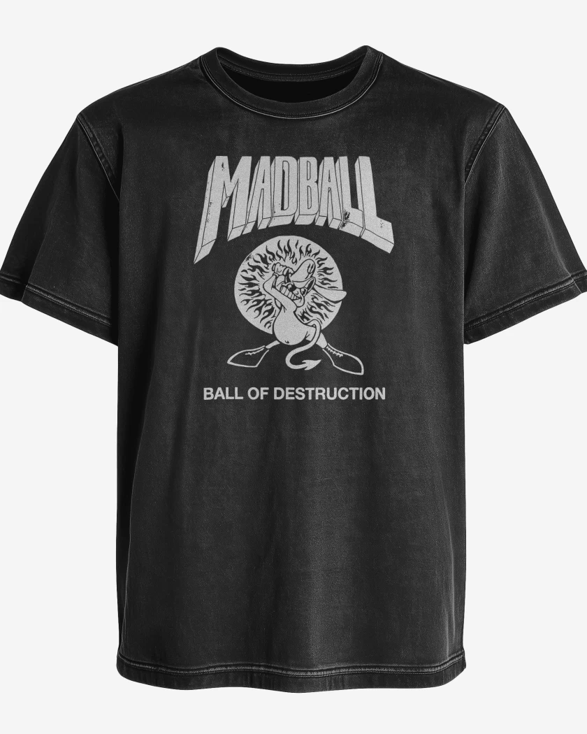 Polera desgastada Negro de MADBALL Ball