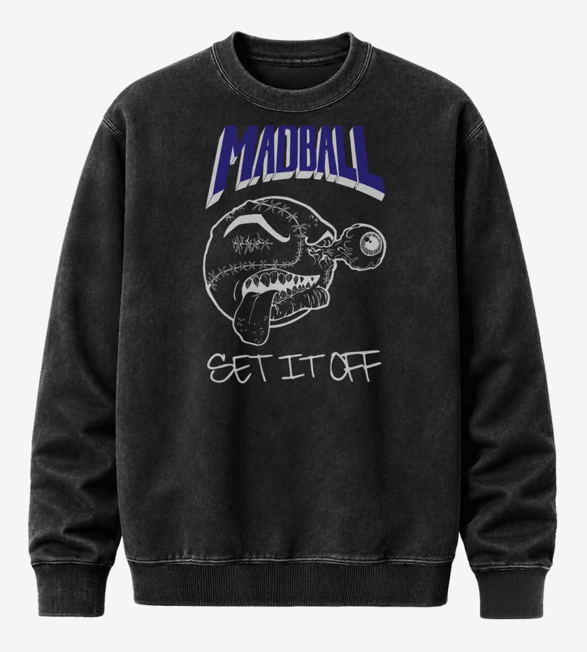 Poleron Polo Acid Wash Negro de Madball Set it