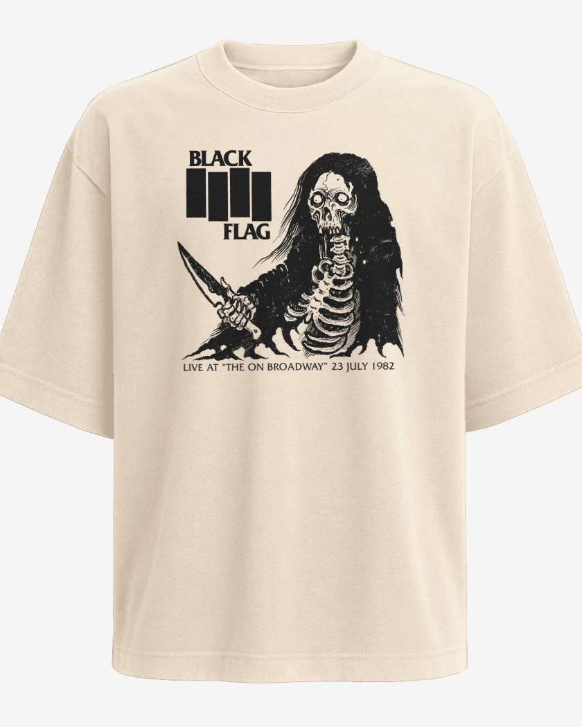 Polera Oversize Black Flag Live