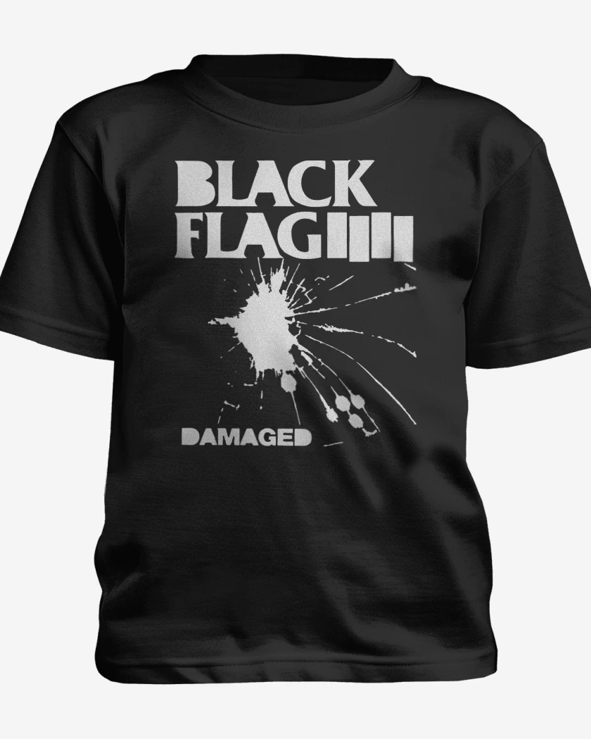 Polera de niño Negro de Black Flag Damaged