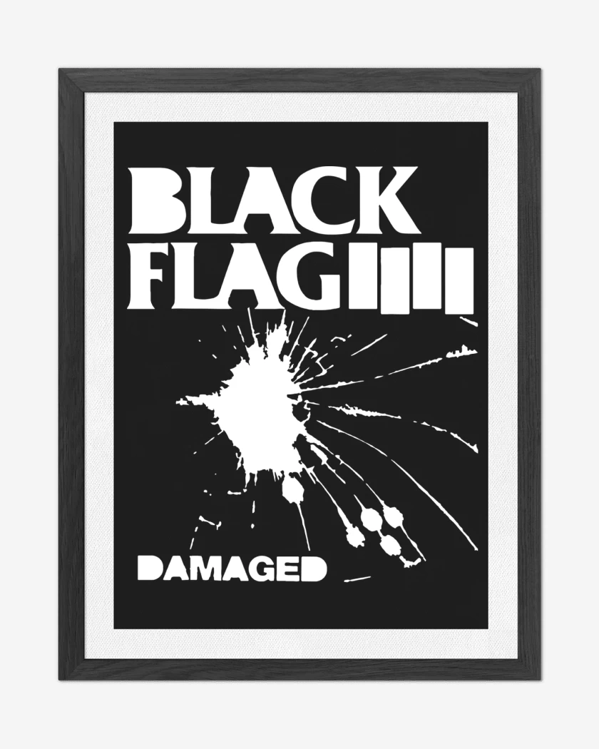 Cuadro decorativo Negro de Black Flag Damaged